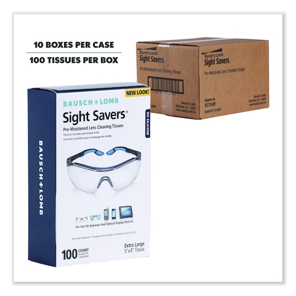 Bausch + Lomb Sight Savers Premoistened Lens Cleaning Tissues, PK1000 8574GM - main